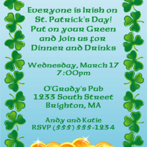 St. Patrick's Day Pot of Gold Invitation