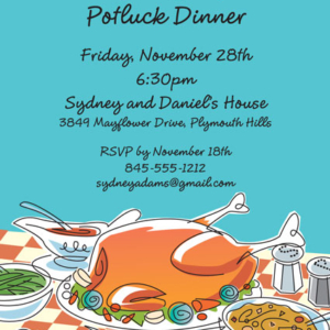 Thanksgiving Potluck Invitation