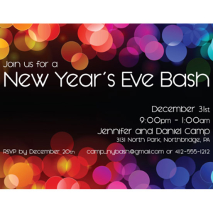 A New Years Colors Party Invitation