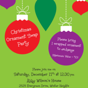 Christmas Ornaments Invitation
