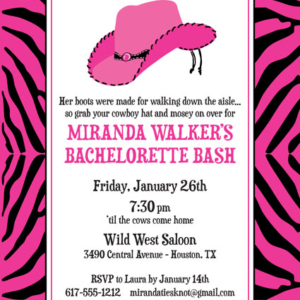 Western Cowgirl Invitation