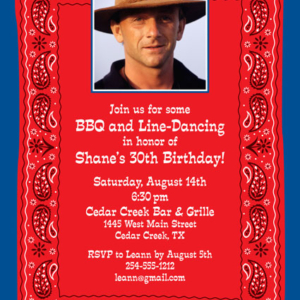Western Bandana Photo Party Invitation