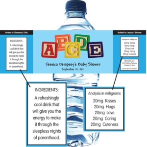 Baby Blocks Water Bottle Label
