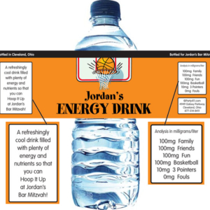 Basketball Hoops Theme Water Bottle Label