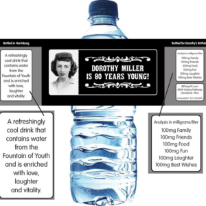 A Vintage Birthday Milestone Photo Label, Water