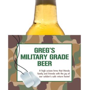 Camouflage Theme Beer Bottle Label