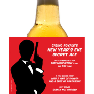 Casino Royale Theme Beer Bottle Label