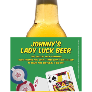 Casino Cards Theme Beer Bottle Label