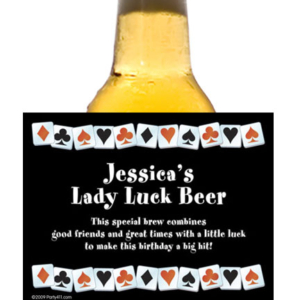 A Casino Party Theme Bottle Label, Beer