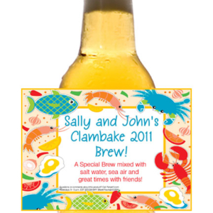 Seafood Theme Beer Bottle Label