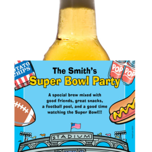 Football Stadium Theme Beer Bottle Label