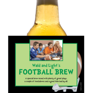 Football Photo Theme Beer Bottle Label