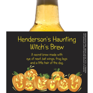 Halloween Fun Pumpkins Theme Beer Bottle Label