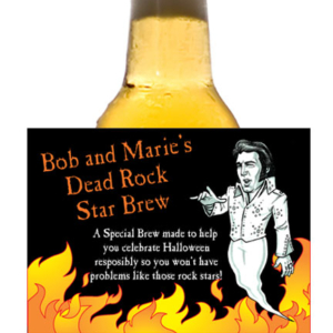 Halloween Rock Star Theme Beer Bottle Label