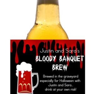 Halloween Bloody Banquet Theme Beer Label