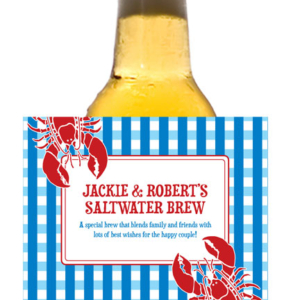 Lobster Theme Beer Bottle Label