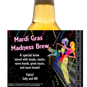 A Mardi Gras Balcony Theme Beer Bottle Label