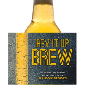 Racing Theme Photo Beer Bottle Label