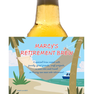A Retirement Theme Beer Bottle Label