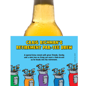 Retirement Party Beer Bottle Label