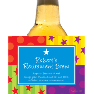 A Retirement Celebration Theme Beer Bottle Label