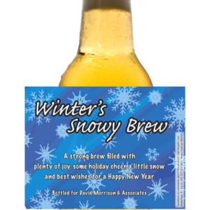 Winter Snow Theme Beer Bottle Label
