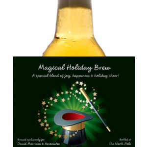 Holiday Magic Theme Beer Bottle Label