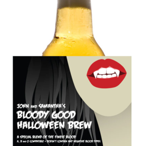 Halloween Vampire Theme Beer Label