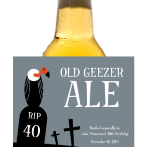Over The Hill Birthday Party Beer Bottle Label