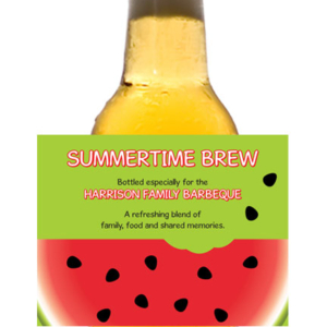 Watermelon Theme Beer Bottle Label