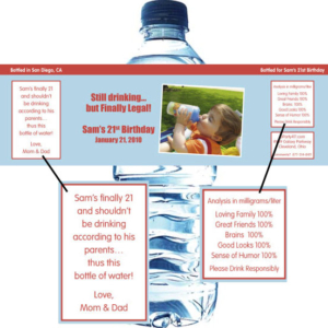Birthday Photo Water Bottle Label