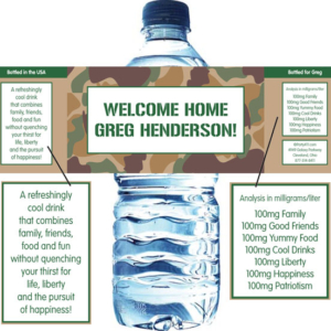 Camouflage Theme Water Bottle Label