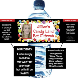 Candy Theme Water Bottle Label