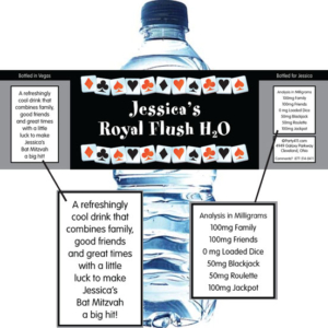 A Casino Party Theme Bottle Label, Water