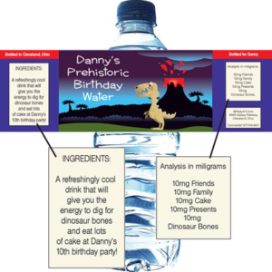 Dinosaur Water Bottle Label