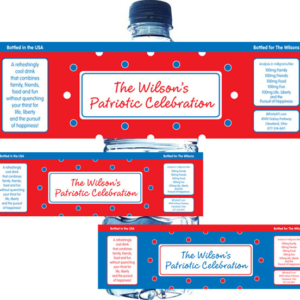 Polka Dot Patriotic Water Bottle Labels