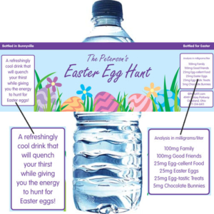 Easter Eggs Spring Theme Water Bottle Label