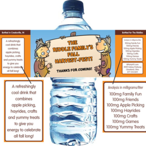 Harvest Party Water Bottle Label