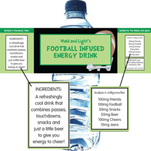 Football Photo Theme Water Bottle Label