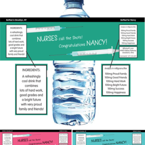 Nursing School Graduation Water Bottle Label