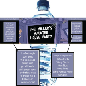 Halloween Haunted House Theme Bottle Label