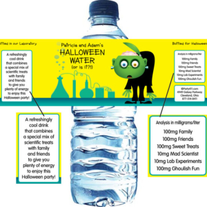 Halloween Lab Water Bottle Label