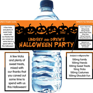 Halloween Jack o Lanterns Theme Bottle Label