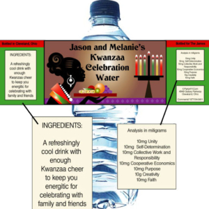 Kwanzaa Celebration Water Bottle Label