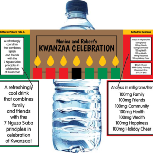 Kwanzaa Kinara Candy Water Bottle Label