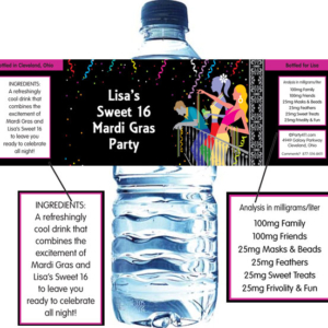 A Mardi Gras Balcony Theme Bottle Label
