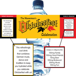 Oktoberfest Festival Water Bottle Label