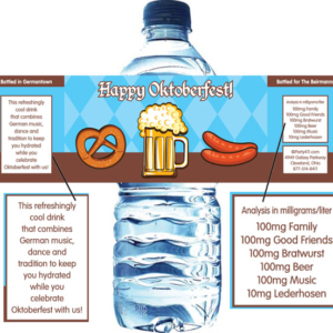 Oktoberfest Food Theme Water Bottle Label