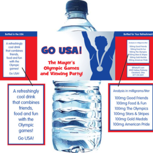 Olympics Water Bottle Label