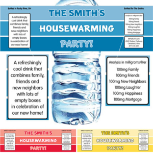 Housewarming Paint Swatch Water Bottle Label